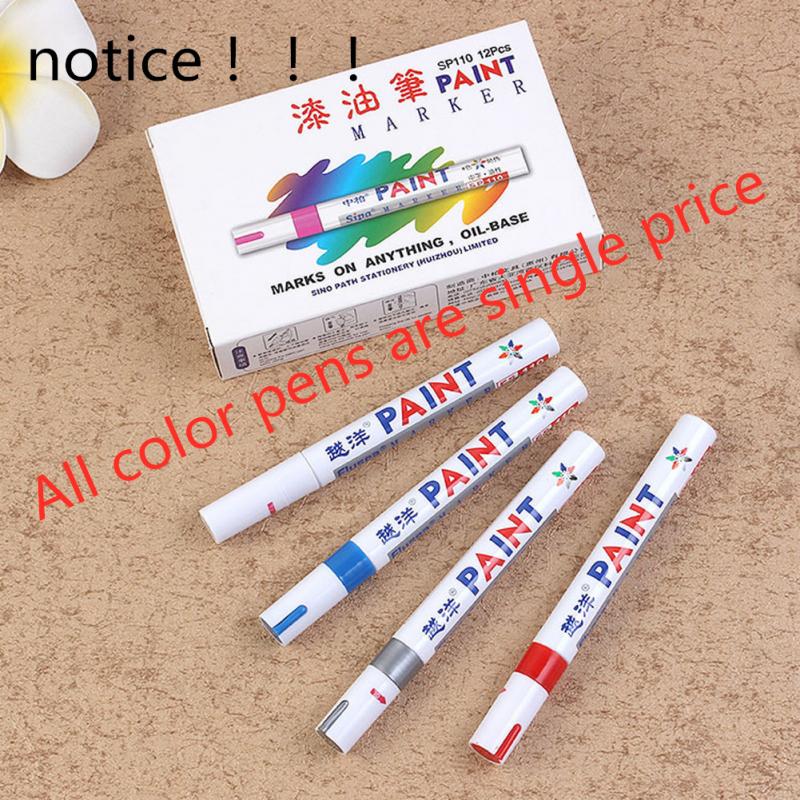 Nicht-Verblassen Farbe markieren Stift Marker Viele Farben Auto Reifen Reifen Holz Kunststoff Glas Papier Textil Karton Fliesen Metall permanente Stifte: Schwarz
