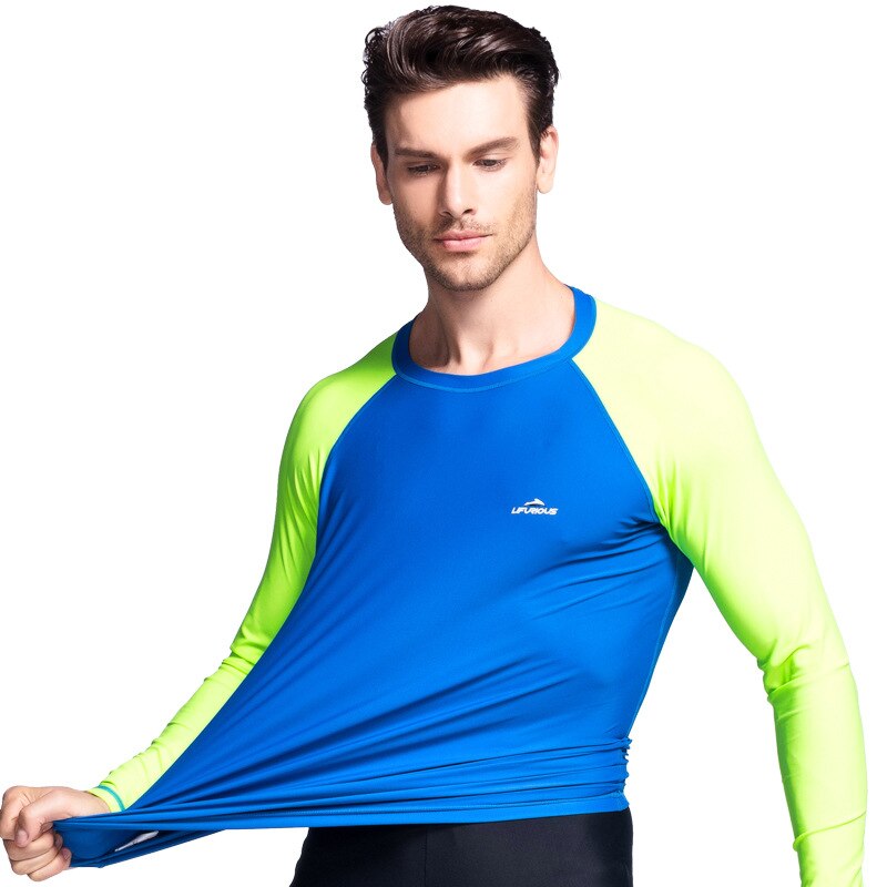 Long Sleeve Lycra Surfing Diving Swimming Rashguard Tops Ma;e Quick Dry Sun Protection Nylon Beach RashgGuard Shirts: A3 / S