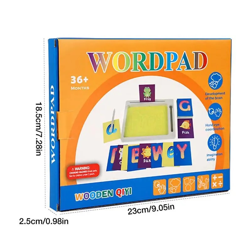 Bandeja de arena Montessori de madera con bolígrafo de madera para escribir letras y números, juguetes educativos para edades tempranas, , bandeja montessori hecha