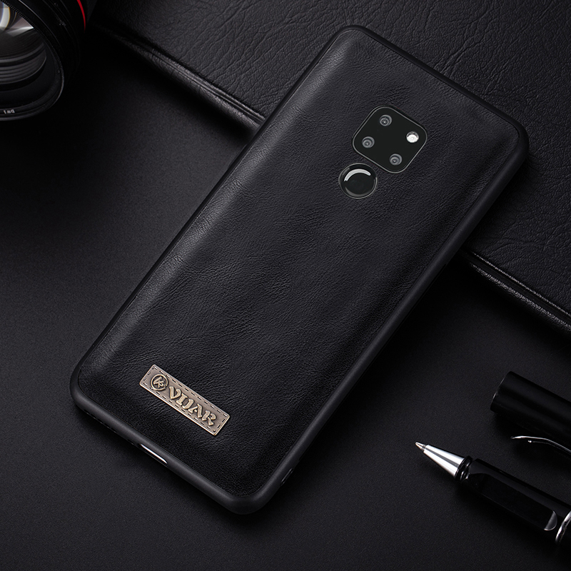 VIJIAR para Huawei Nova 5i 5Z Pro Mate 30 Lite funda de cuero de silicona TPU para Huawei Mate 20 20X 5G Pro funda: Mezclilla / Negro
