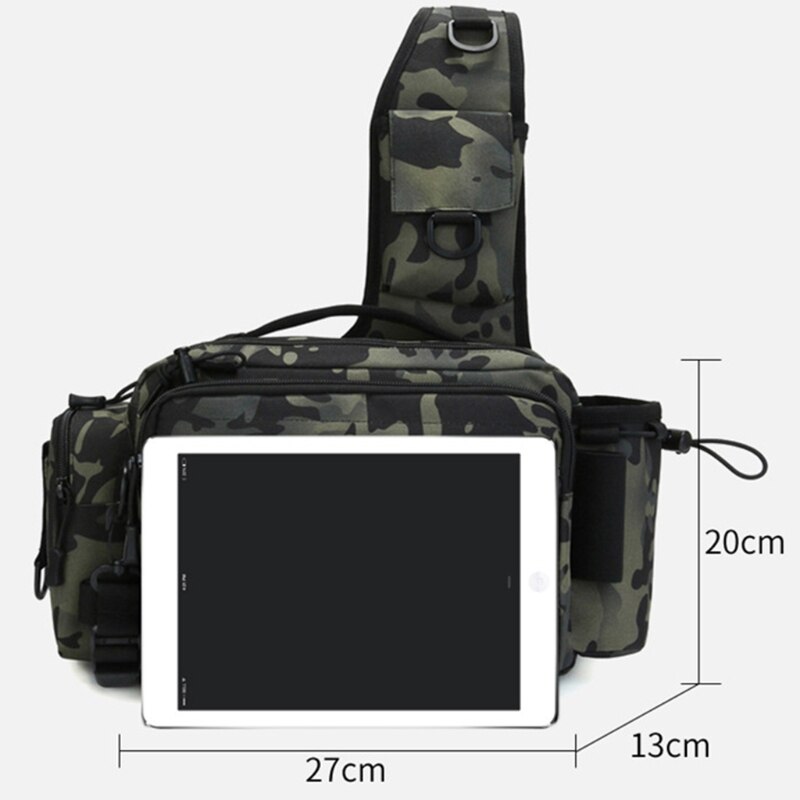 Equipo de pesca al aire libre multifuncional, bolsa impermeable, cintura, hombro, Crossbody,
