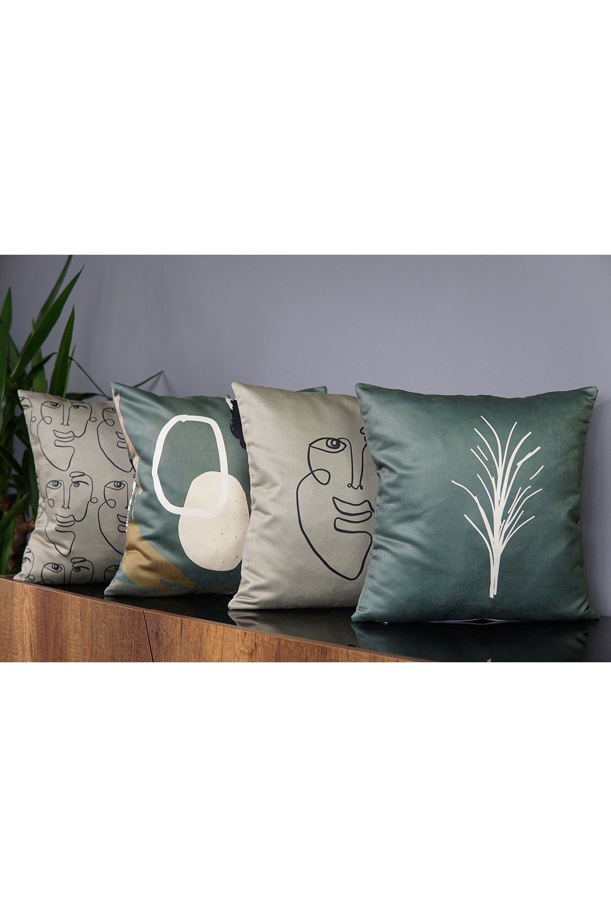 Funda decorativa con estampado de ambas caras, funda de almohada de ante, 4 Uds.
