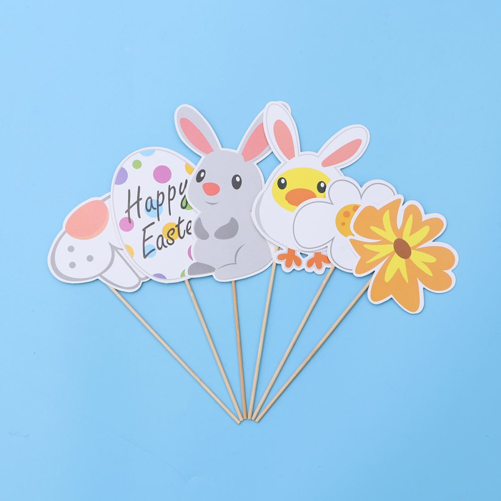 Lovely Easter Photo Props Kit DIY Selfie Egg Bunny Pattern Photo Props Accessories for Adults Kids Party Favors Decoration Suppl: Default Title