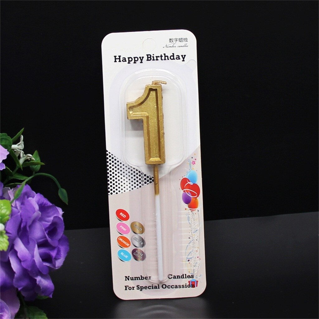Glitter Talking Tables Number Candles Gold Number 0-9 Birthday Party Candle Cake Home Decoration Accessories Украшение Комнаты#: A