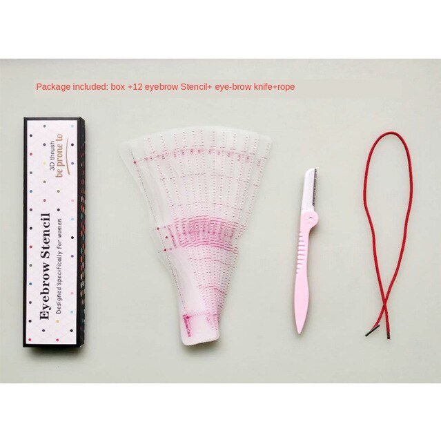 12 unids/set plantillas de cejas reutilizables de cejas de dibujo Diy guía modelado de estilo aseo tarjeta plantilla fácil maquillaje: B