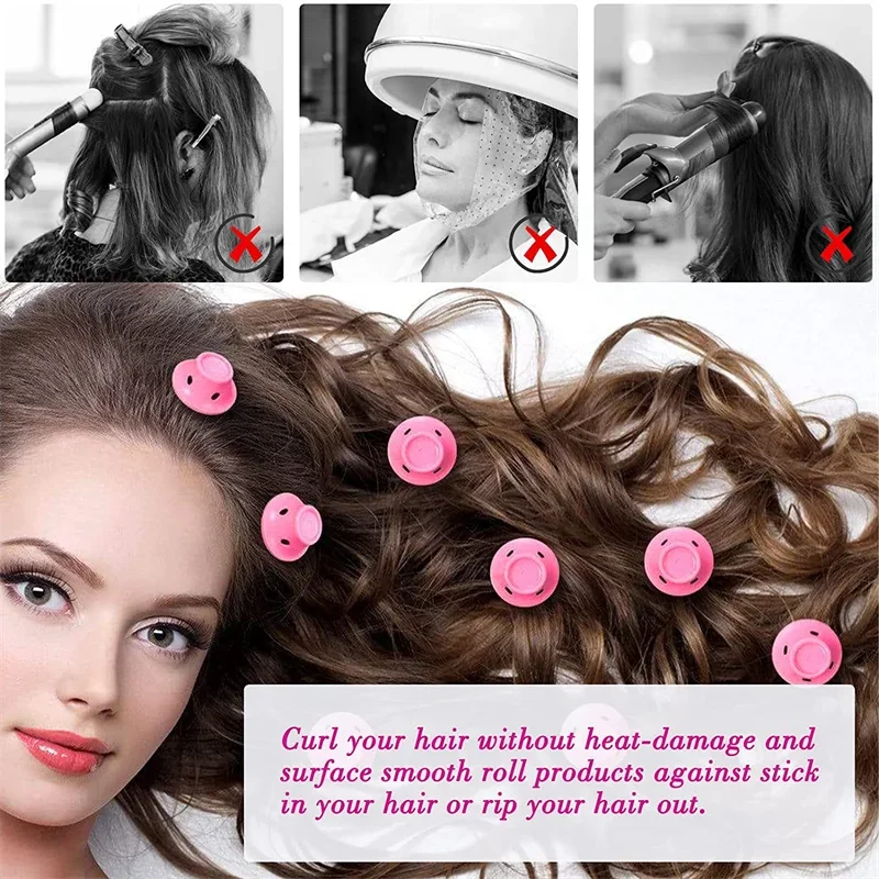10/20 piezas rizador de pelo sin calor de silicona de goma suave, rulos mágicos para el cabello, Clips portátiles sin calor, herramientas de peinado para el cabello rizado DIY