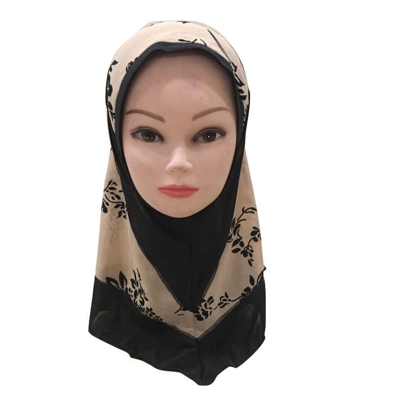 Muslim Kids Girls Hijab Hat One Piece Amira Islamic Instant Ready To Wear Hijabs Headscarf Turban Caps Scarf Shawl Wrap Prayer