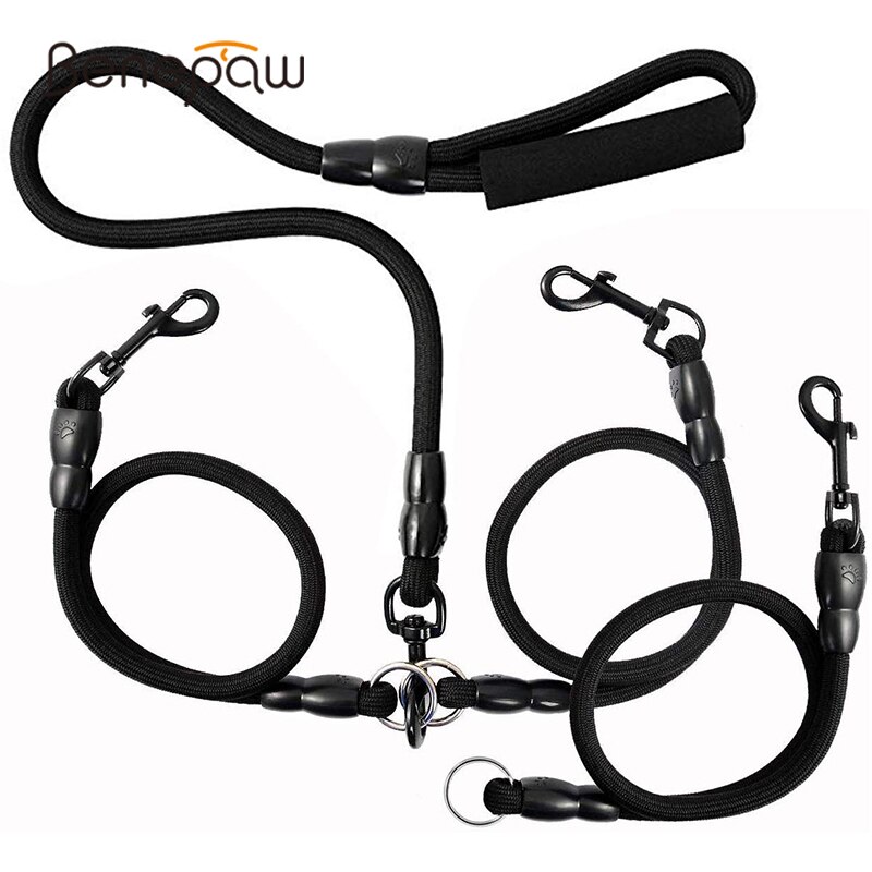 Benepaw 3 in1 Heavy Duty Dual / Triple Dog Leash 360 Swivel No Tangle Double Dog Walking Hand-protected Handle Training Leash