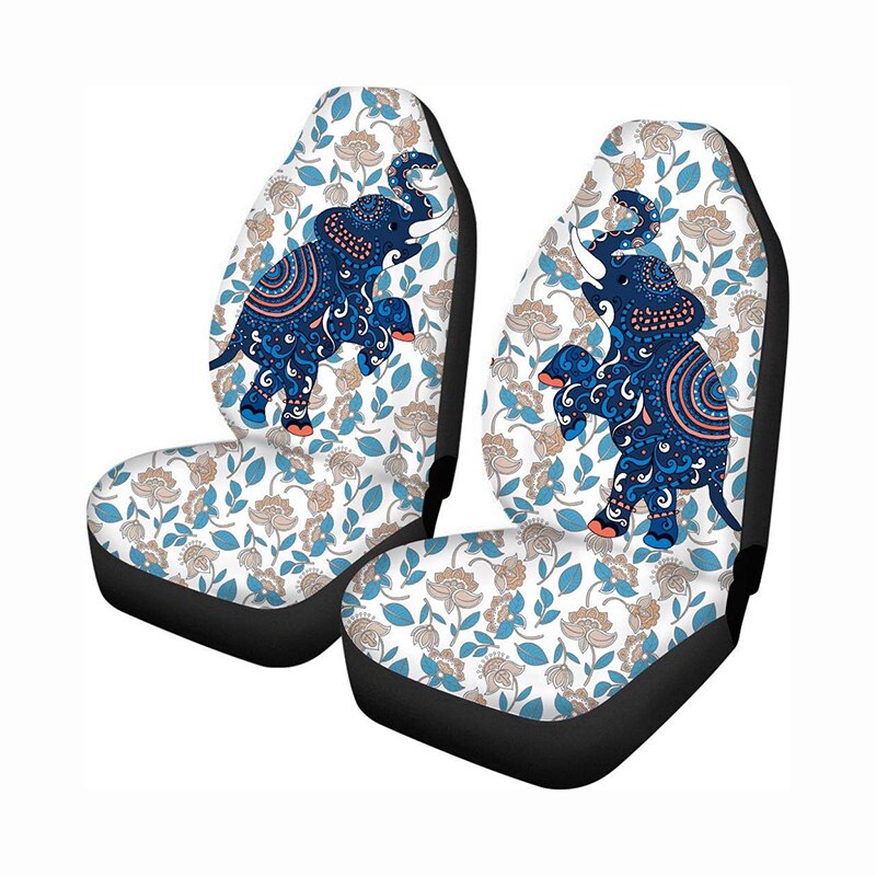 Wit Paard Mandala Veren Print Auto Stoelhoezen Set Van 2, universal Fit Auto Voorstoel Protectors Voor Auto 'S, Suv, Vrachtwagen: Wijn Rood