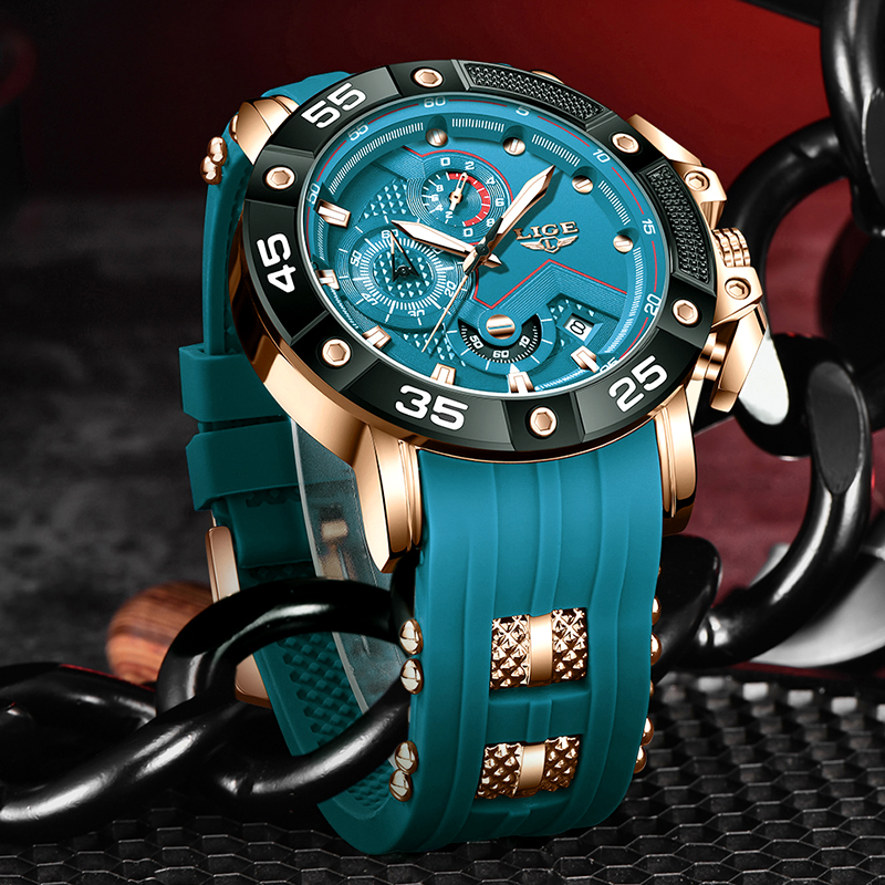 Top lige luksus herreure business silikone quartz herreur vandtæt lysende dato ur herreur relogio masculino