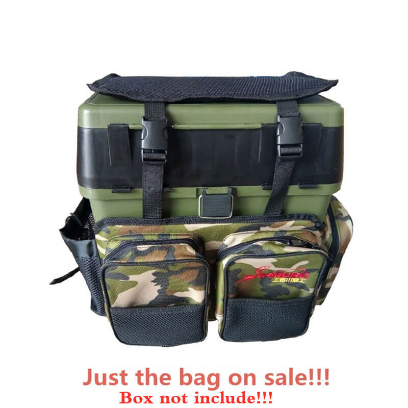34x18x40cm Carp Sea Fishing Green Harness Bag Pack Rucksack Converter Pocket for Seat Boxes Tackle Boxes Two-Layer Sea Lake Fish