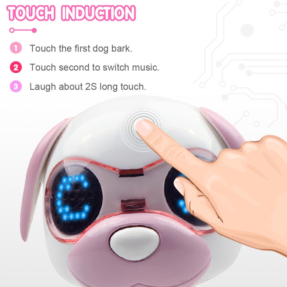 Interactivo RC Perro Robot de juguete inteligente electrónica mascotas perro de los niños de juguete Animal ojos LED grabación de sonido cantar dormir juguetes inteligentes