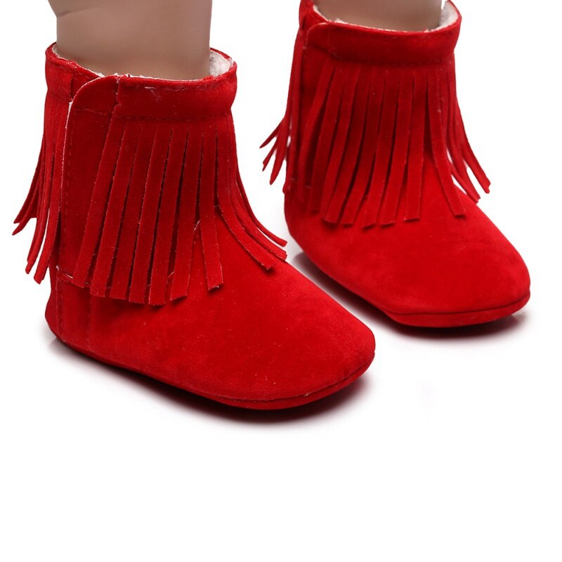 bébé bottes de neige -né bébé fille garçon enfants solide frange chaussures infantile enfant en bas âge à semelle souple anti-dérapant bottes 0-24M Bebe mocassins: R / 7-12 mois