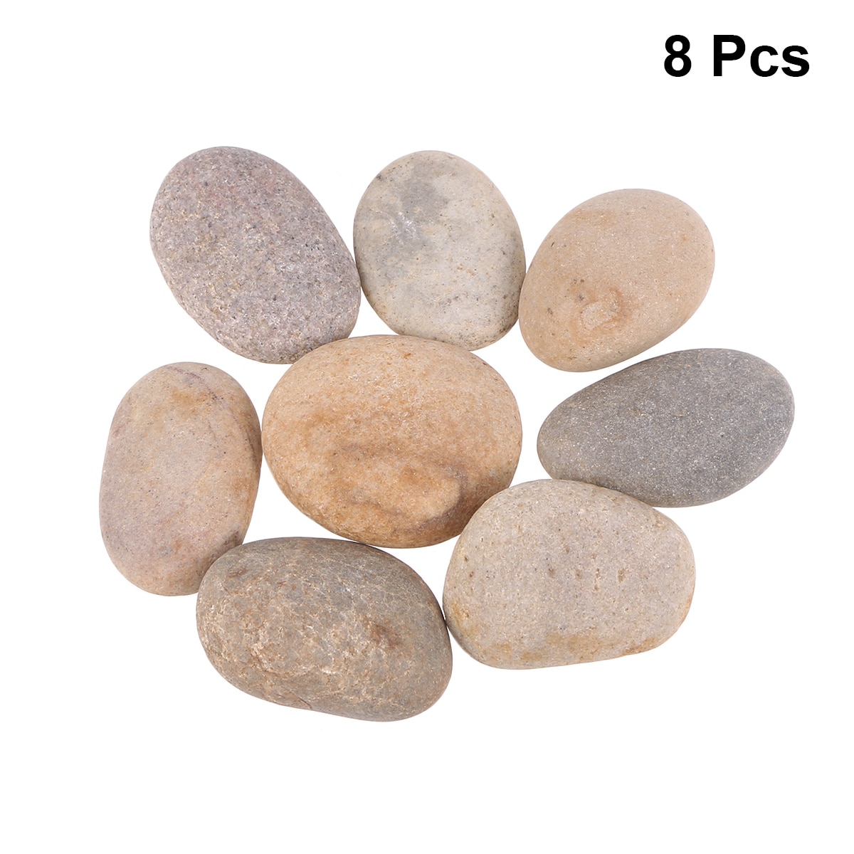 8PCS Children's Drawing Painted Rocks Stones Cartoon Stones Hand-painted DIY Polishing Pebbles - 3-5cm (Mixed Color)