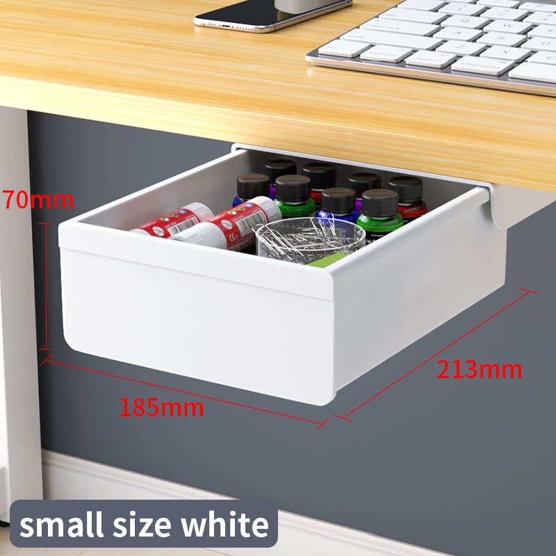 Under-desk Drawer Storage Device, Suitable For Office/home, Ideal For Organizing Stationery. Self-adhesive Plastic Drawer.: green