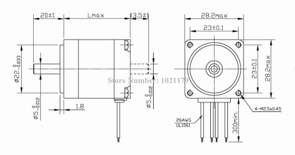 1PCS Nema 11 6-lead stepper motor 28 DC motor 51mm Length 2 phase 0.95A Mini step motor