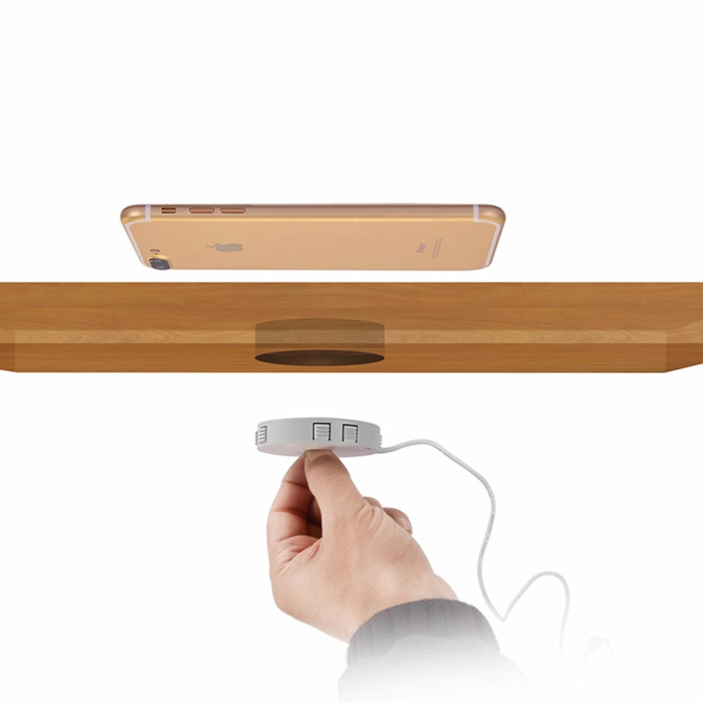 Qi usynlig trådløs oplader bord opladningsplade møbelbord indlejret til iphone 11 xiaomi let med skridsikre tænder k