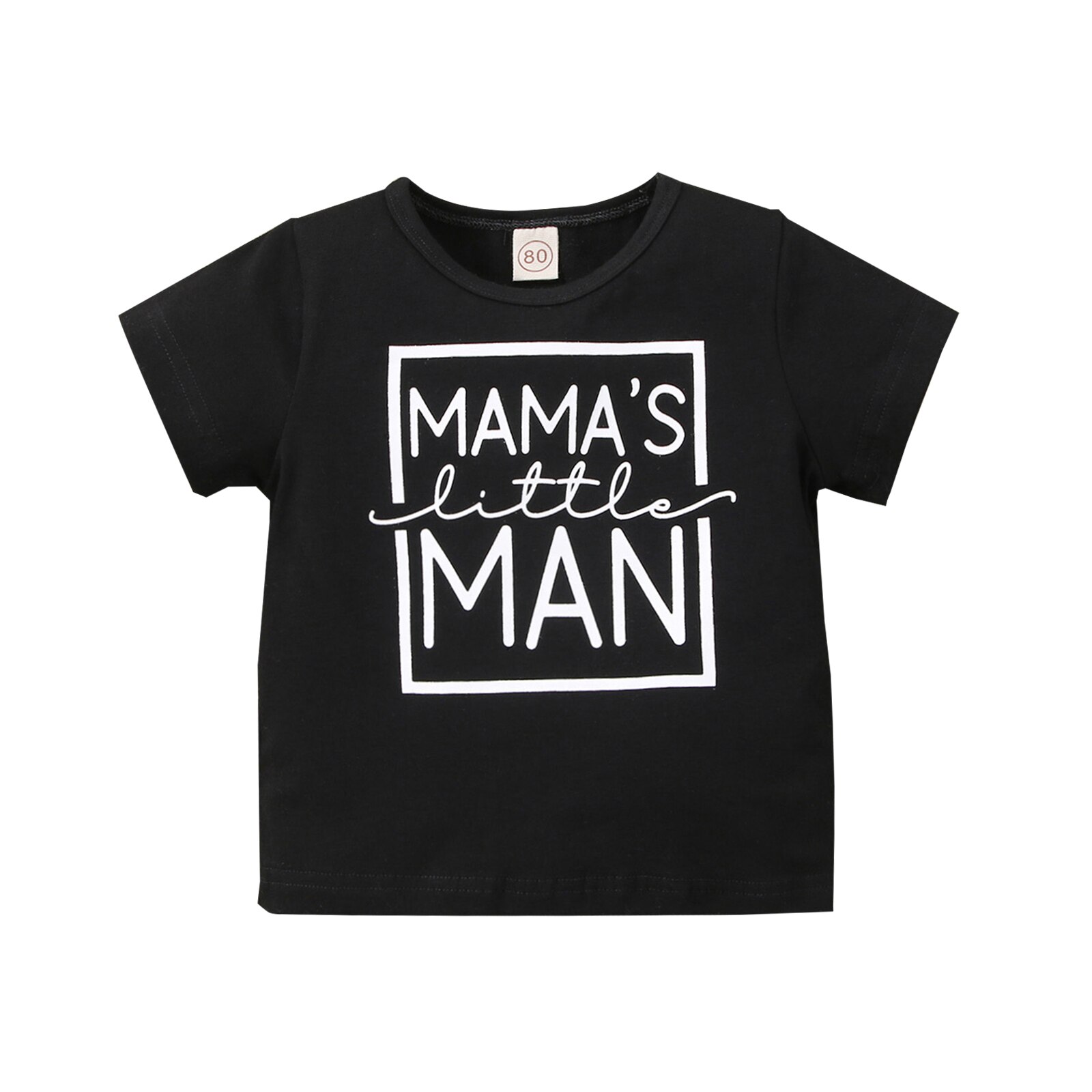 Ma &amp; Baby 6M-3Y Zomer Pasgeboren Baby Baby Jongens T-shirt Korte Mouw Brief Tops Casual Jongens Kleding Kostuums Outfit D35: Black / 6-12M