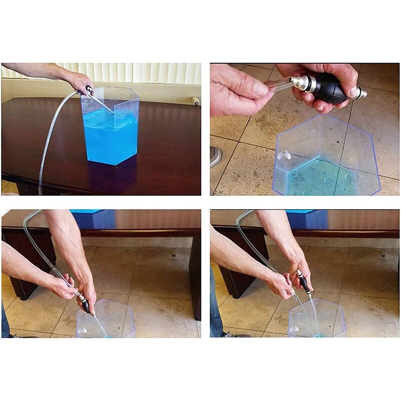 Siphon de pompe de transfert de carburant, adapté au réservoir de poissons d'eau liquide à essence, avec 2 tuyaux en PVC durables, portables et largement utilisés