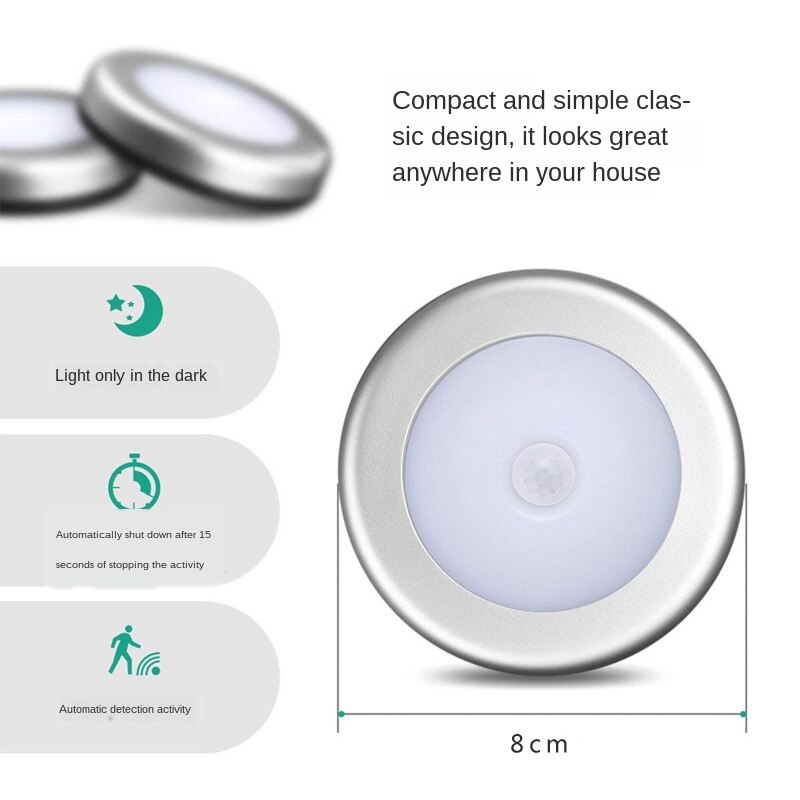 6 led infrarood inductielamp garderobe gang toilet nachtlampje smart home nachtlampje