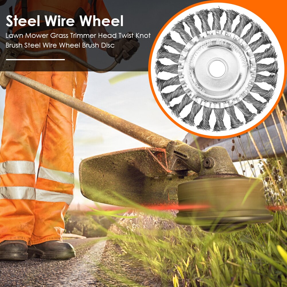 150mm Multi-size Steel Wire Wheel Grass Trimmer Head Lawn Mower Grass Trimmer Brush Cutter Dust Removal Weeding Plate Lawn Mower