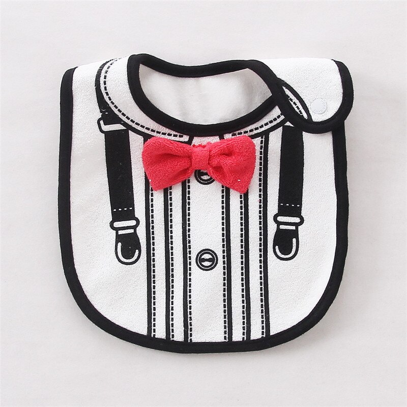 Stereoscopic Removable Baby Bibs Waterproof Tuxedo Kids Bib Saliva Towel Tie Gentleman Child Red Bow Dinner Feeding Bibs