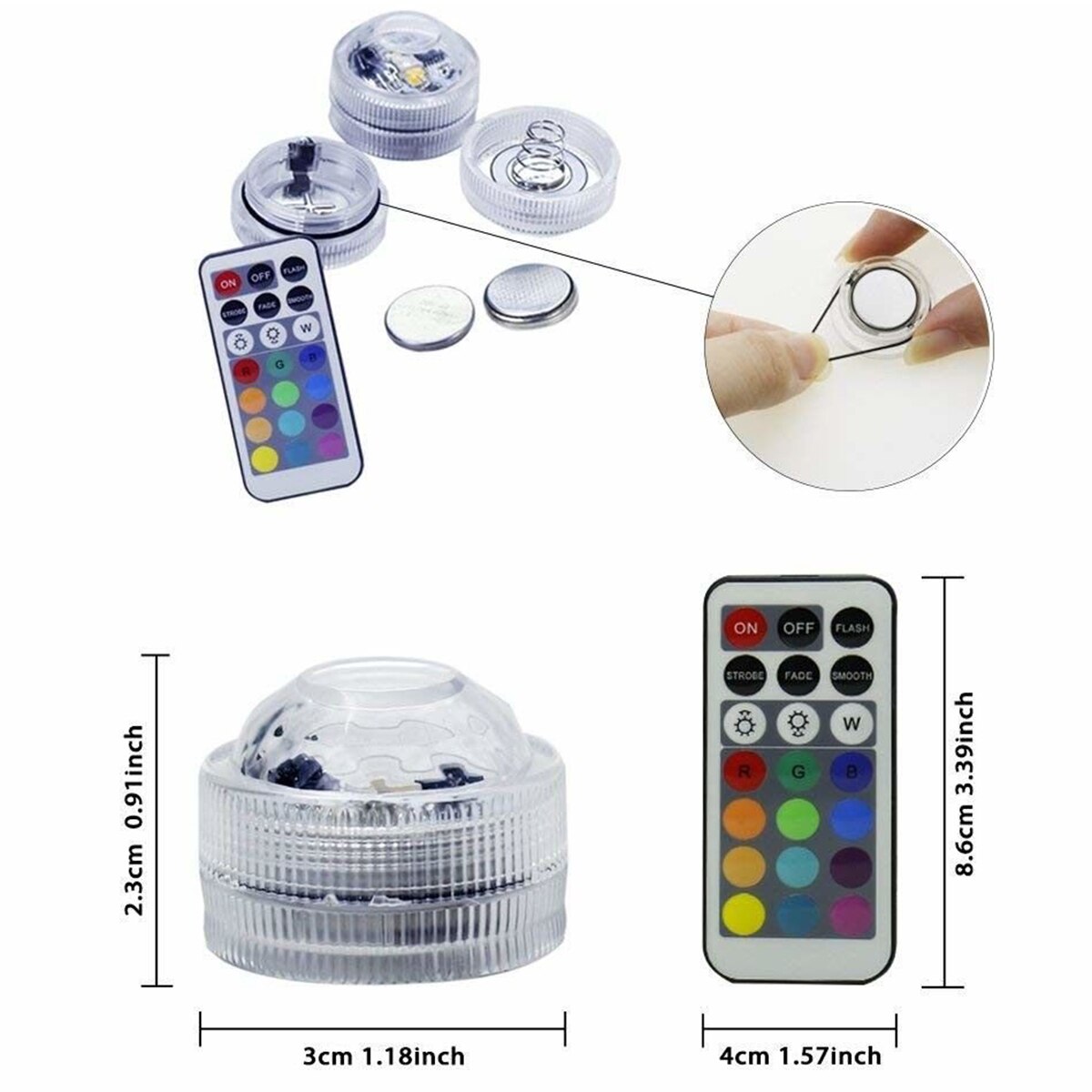 1/10 Pcs Submersible LED RGB Light Decor Lamp with Remote Control Party Vase Wedding Decoration