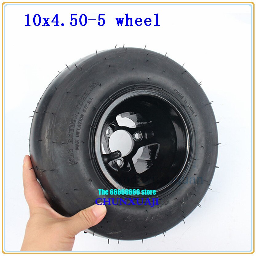 5 Inch Trike Drift Bikes Go Kart ATV UTV Buggy front wheel 10x4.50-5 vacuum tyre tubeless tire aluminum wheel hub rim kits