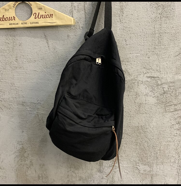 Mochila Retro Para estudiantes de secundaria, bolso universitario japonés de gran capacidad, bolsa de mensajero, bolsa de pecho, riñonera para mujer: Black