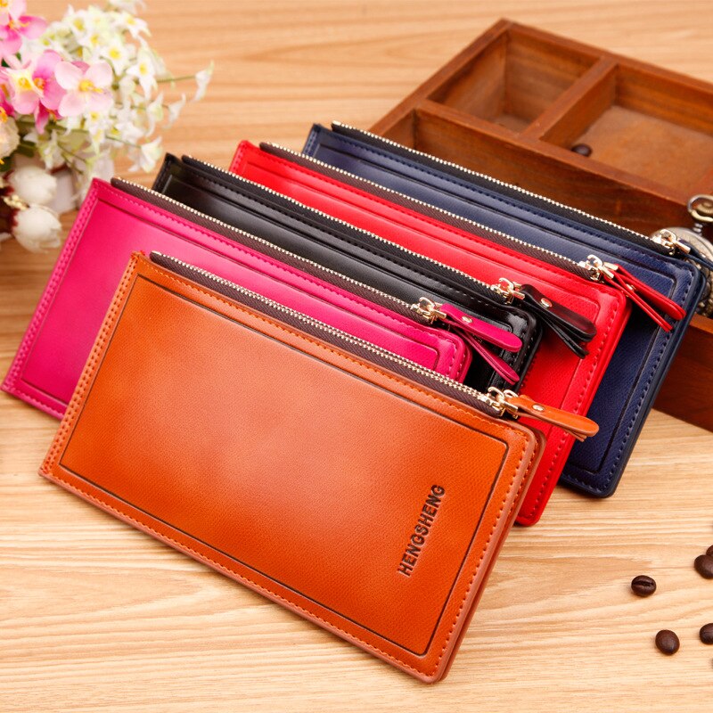 Baellerry – portefeuille en cuir pour femmes, porte-cartes, pochette décontractée, fermeture éclair, à loquet,