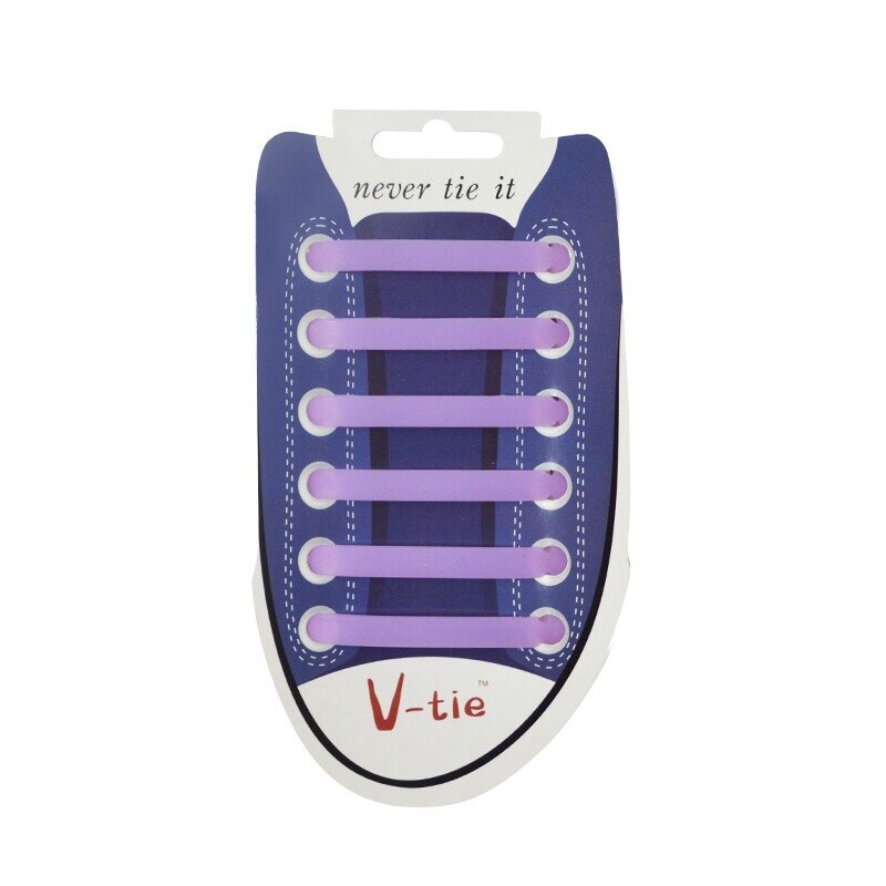 12 Pcs Lichtgevende Siliconen Schoenveters No Tie Elastische schoenveters Sneakers Lui veters Unisex Gemak Rubber Schoenveter: Paars