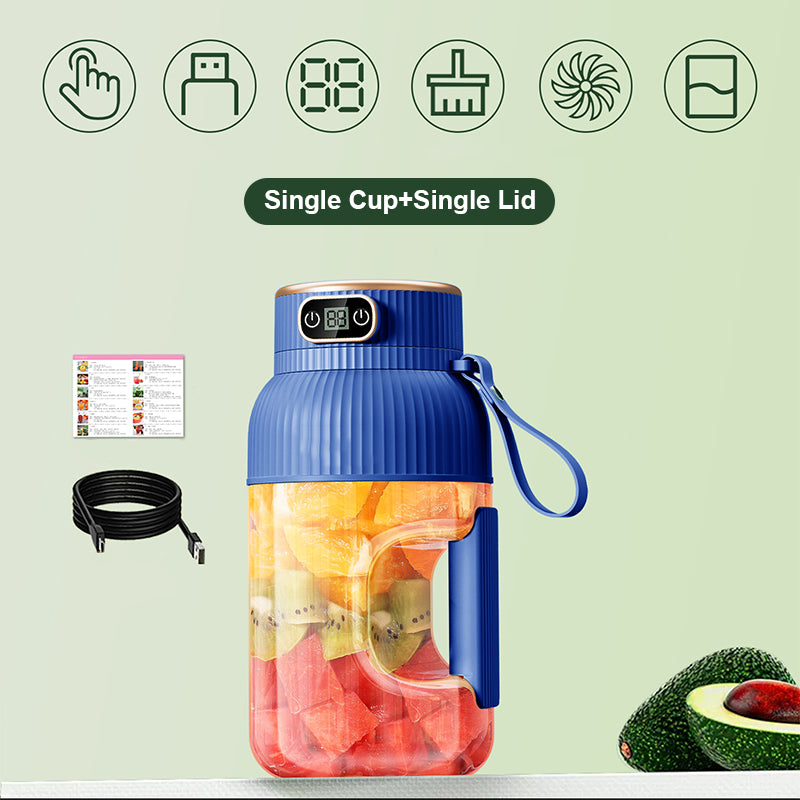 Multifunktionell bärbar juicepresskopp med digital display usb fruktmixers juicepressar elektrisk juicepress blender fruktjuicekopp: Armégrön