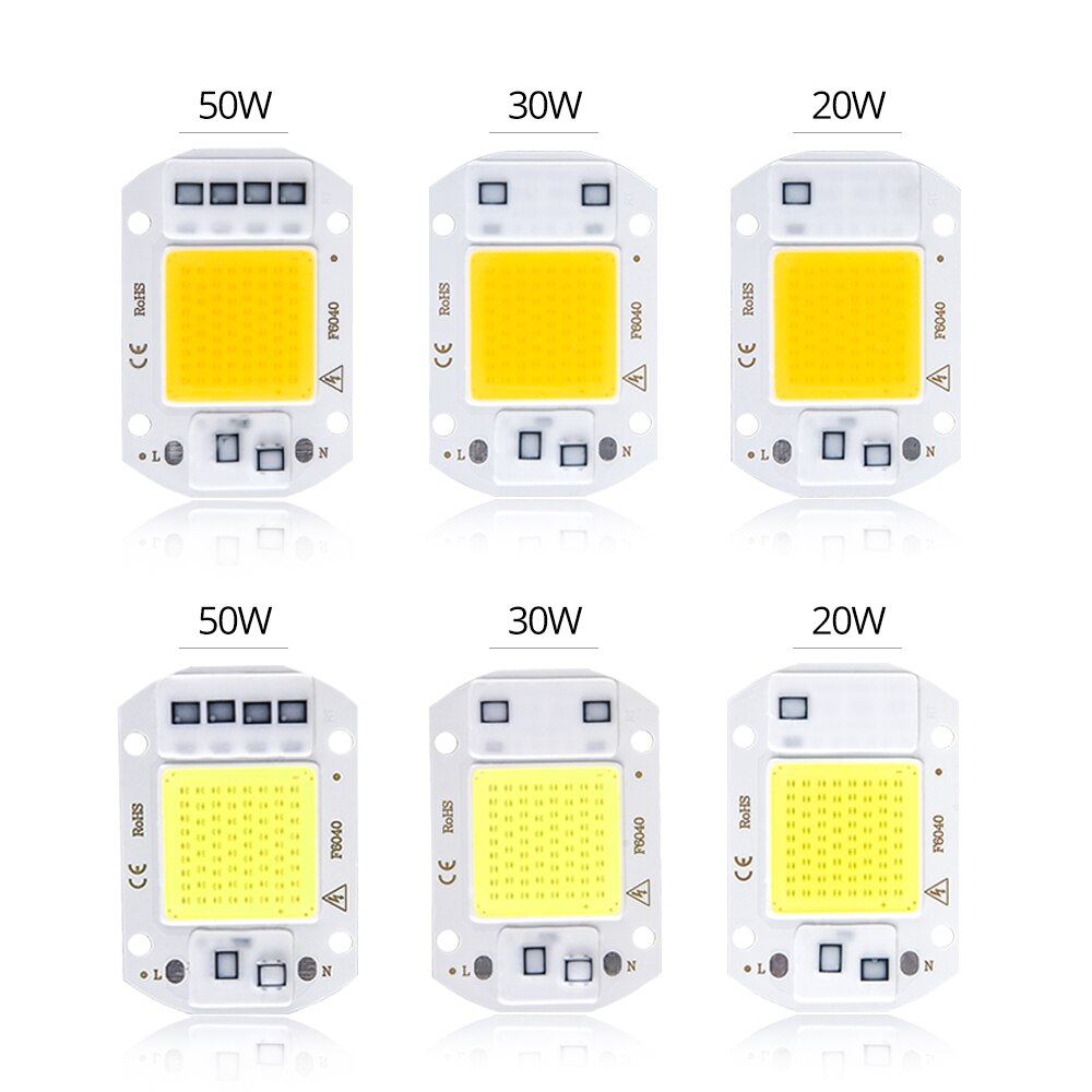 220v 20w 30w 50w cob led chip diode matrix led lampe ingen flikkering ingen behov driver smart ic diy spotlight schijnwerper