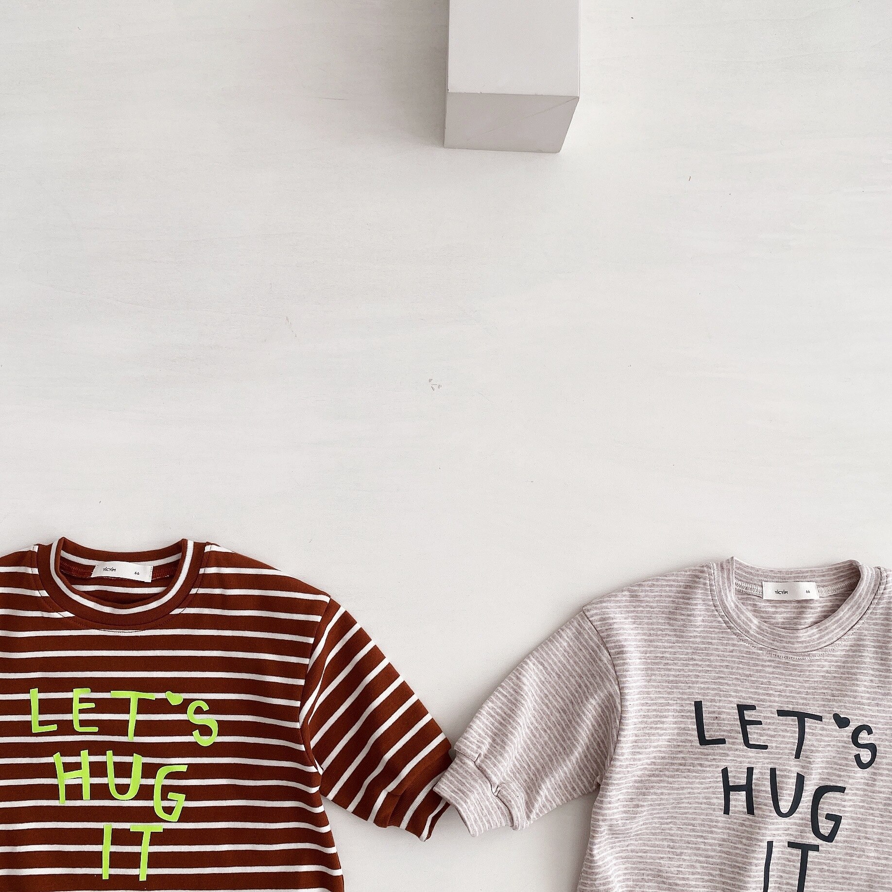Baby Jongens Meisjes Puur Katoen Brieven Afdrukken Lange Mouw Jumpsuits Baby Kids Gestreepte Overall