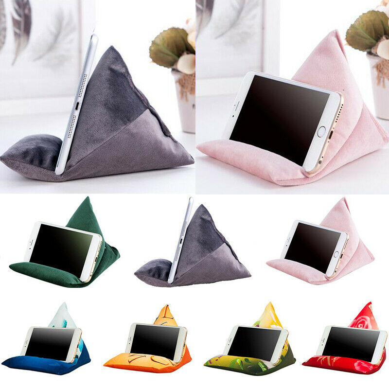 Soporte de almohada para teléfono, cojín portátil de terciopelo para tableta
