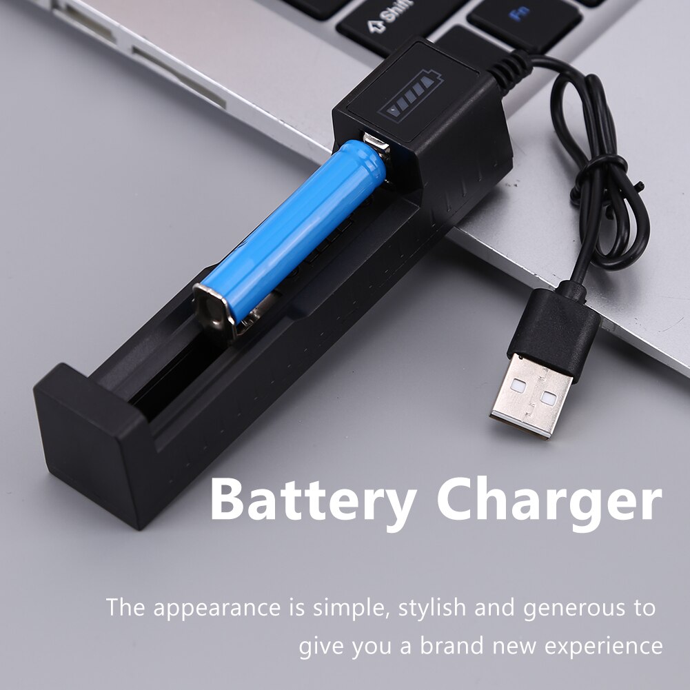Universal 1 Slot 18650 Battery Charger LED Smart Quick Charging USB Rechargeable Lithium Battery Charger Dock Station Cradle