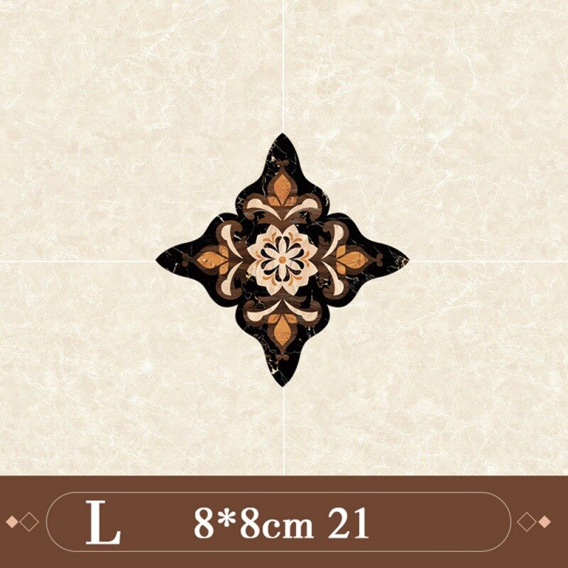 PVC Household Printed Tile Diagonal Sticker Waterproof Wearable Self Adhesive Ceramic Floor Tile Diagonal Sticker Home Decor==: L