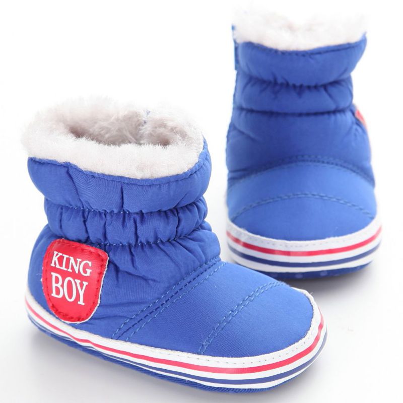 Baby Boy Snowboots Warm Pluche Winter Navy Baby Boot Peuter Schoenen Zachte Prewalker Schoen