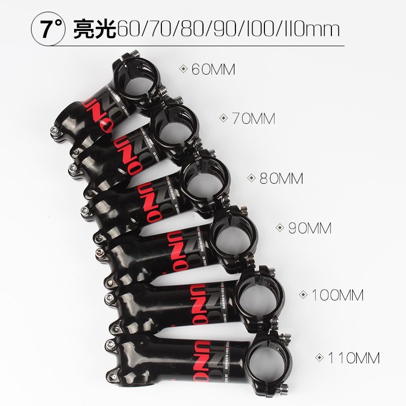 Uno mtb fiets stuurpen racefiets mountainbike stuurpen mtb 7/17 graden mat / glans 70/80/90/100/120/130mm fietsen fietsonderdelen