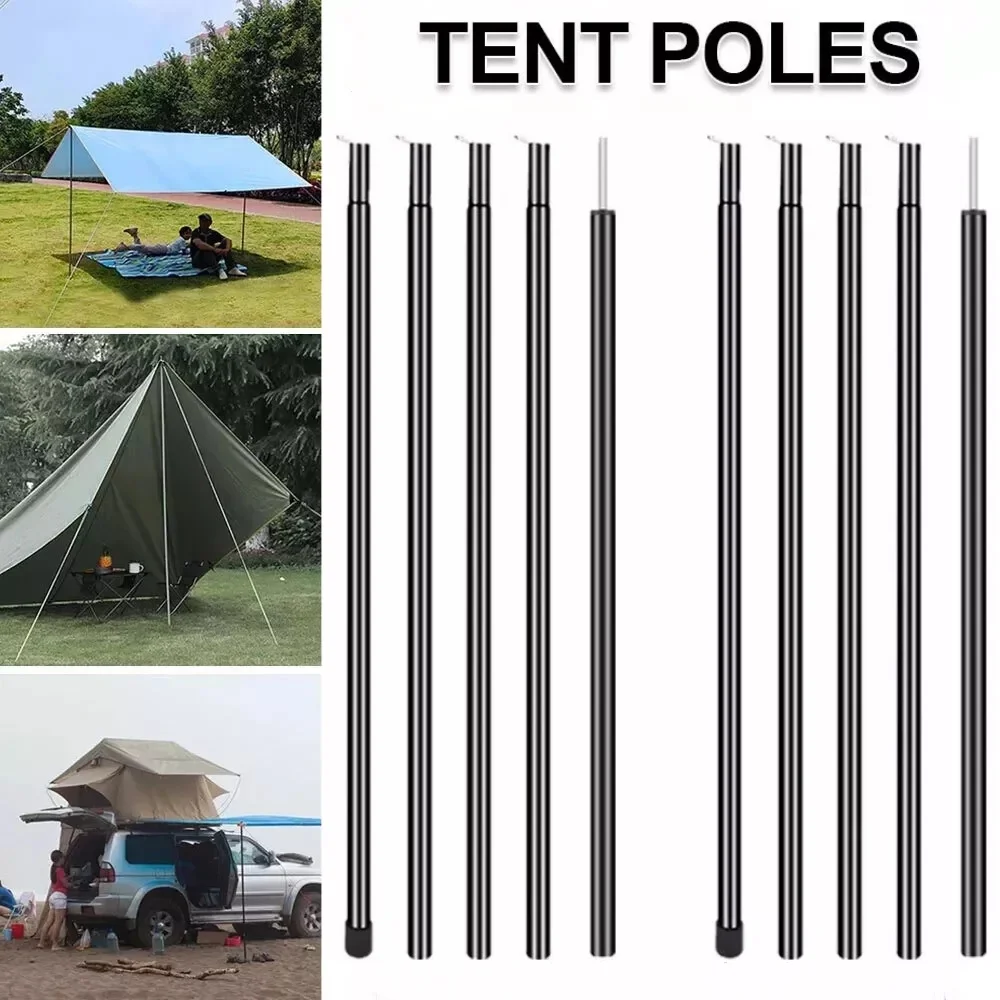 Tent Tarp Poles Set of 2, Universal Telescopic Adjustable Aluminium Camping Awning Poles Tent Accessories