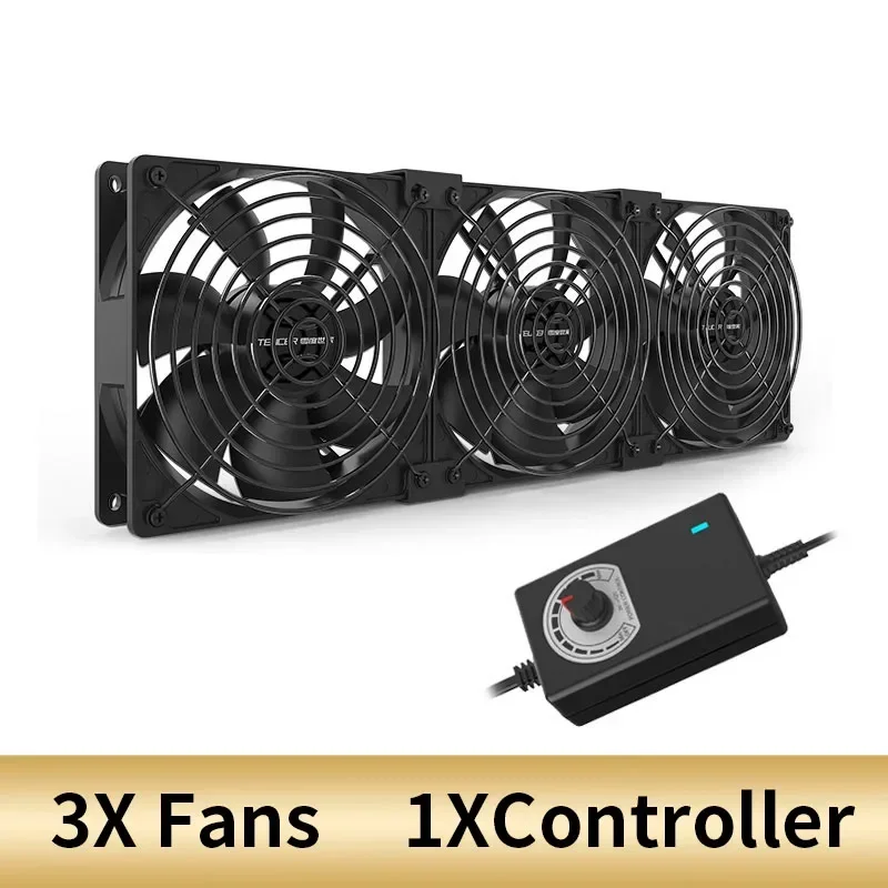 Ventilador de refrigeración de 120mm y 3000RPM con controlador, 12cm, 12V, 220V, máquina Btc, chasis, estación de trabajo, gabinete, radiador, ventilador de servidor: Verde claro / US