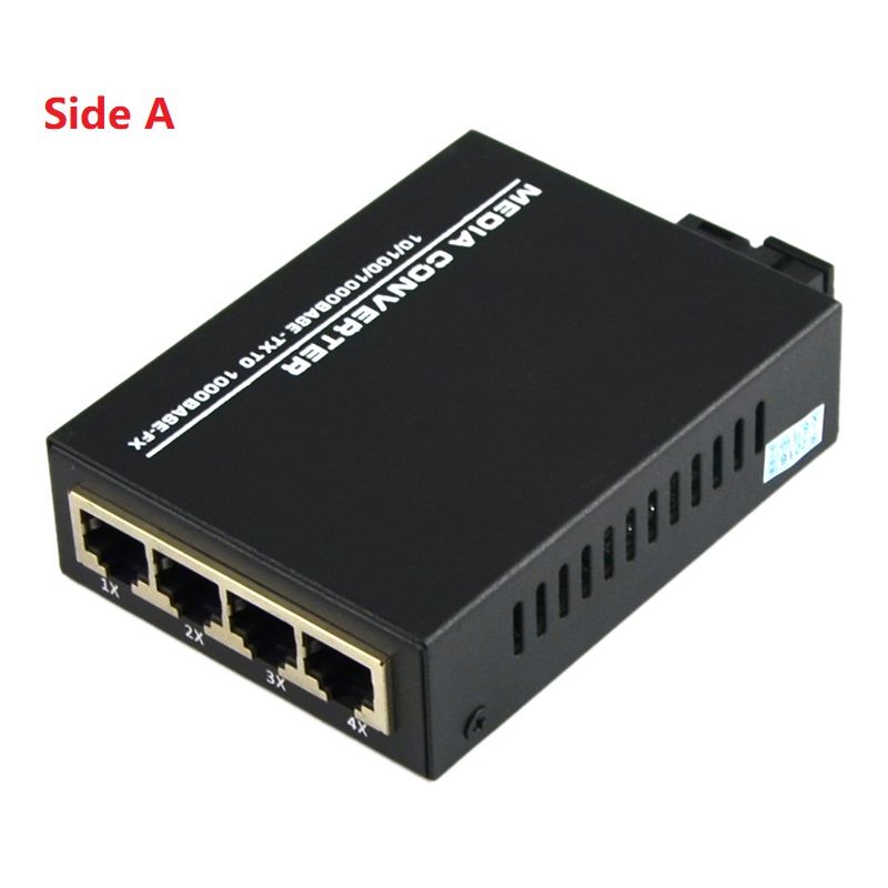 10/100M SingleMode Fiber Media Converter 1 Fiber port 4 RJ45 Ethernet Ports Fiber Optical Transceiver Fibre Optical Transceiver: 1F-4E-A