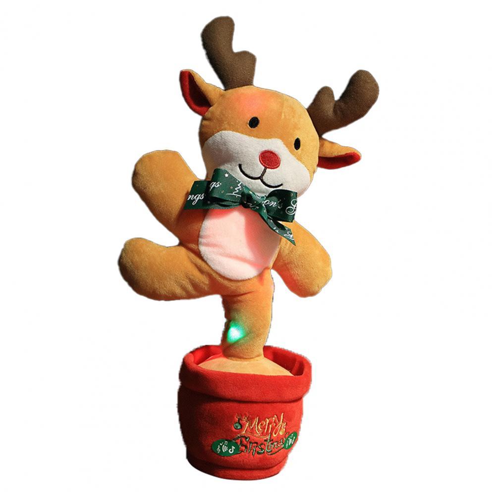 Dancing Cactus Toy Recording Penguin Elk Decor Decorative Lighting Dancing Cactus Repeat Talking Toy for Home: Elk