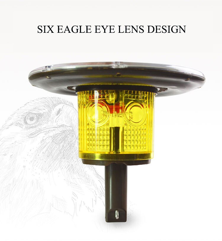 Rain-proof Optically Controlled No Switch Solar Warning alarm lamp light max distance 2000m 3600mAh battery wireless alarm lamp