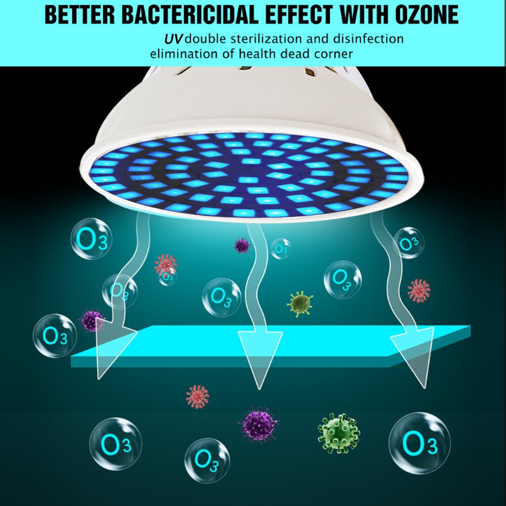 UV Light 255nm UVC Germicidal Lamp Disinfection Bulb LEDs E27 Kill Mite Corn Shape Sterilizing Bedroom 220Ｖ: Default Title