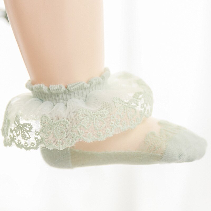 Baby Girl Frilly Lace Tutu Socks Breathable Infant Newborn Toddler Lace Ruffle Ankle Socks Baby Stuff Kids
