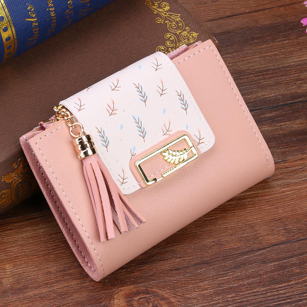 Kwasten Korte Portemonnee Tas Voor Vrouwen Pu Lederen Clutch Tassen Leuke Koreaanse Kaarthouder Vrouwelijke Vouwen Kleine Portemonnee bolsas