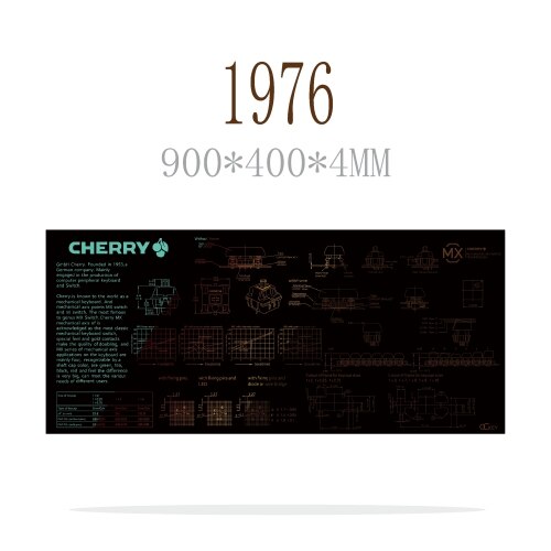 1pc Cherry Switch Decompose Picture Mouse Pad Cherry Mouse mat Super large 900X400*4mm Thickening Edge Locked: Model 5