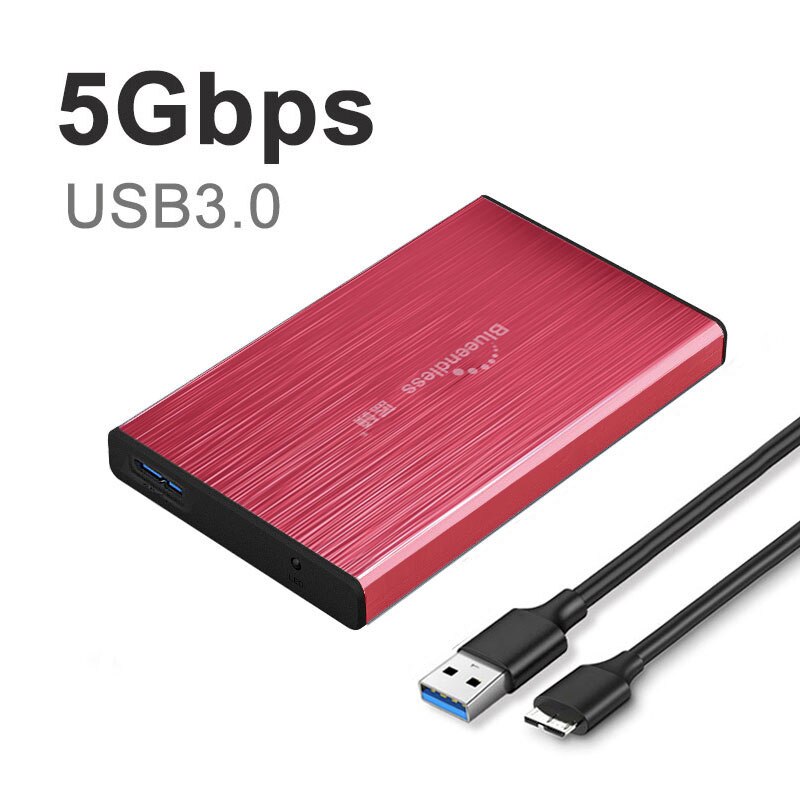 HDD Case 2.5” SATA HDD Enclosure USB 3.0 External HD 2Tb HDD Box Type C 3.0 Case Desktops Laptops External Hard Drive: U23T B-A Red