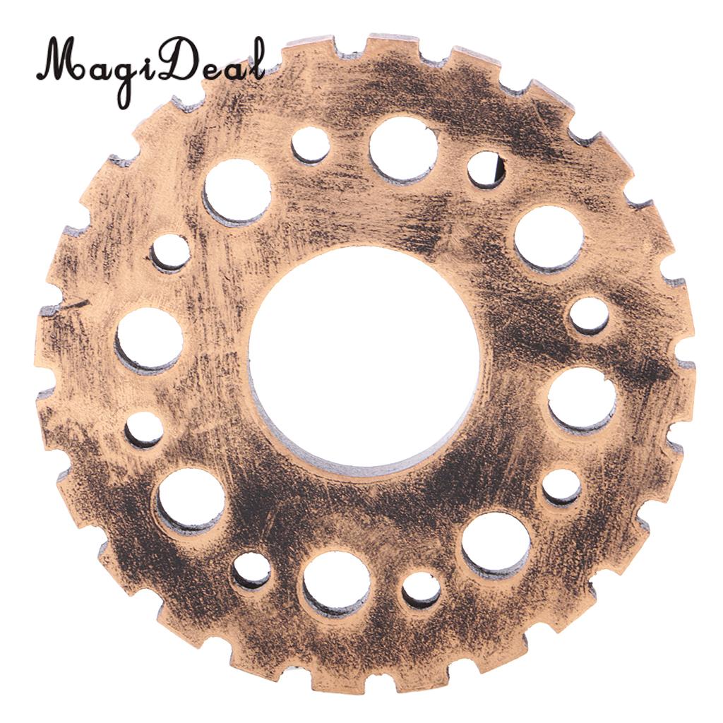 MagiDeal Rustic Wooden Circle Wheel Gear Home Bar Cafe Wall Hanging Art Craft Ornaments Home Room Wall Decoration Wooden Gear: 4